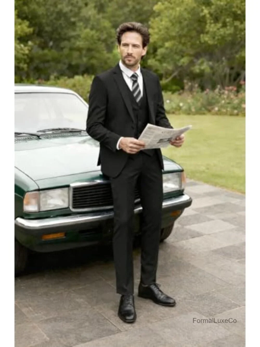 Men's 3 Piece Suit Set Classic Fit 2 Button Wedding Business Prom Jacket Vest